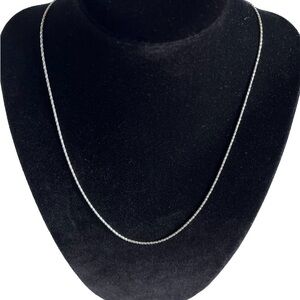 925 Sterling Silver Italian Box Chain Necklace 18 Inches Long Spring Ring Clasp